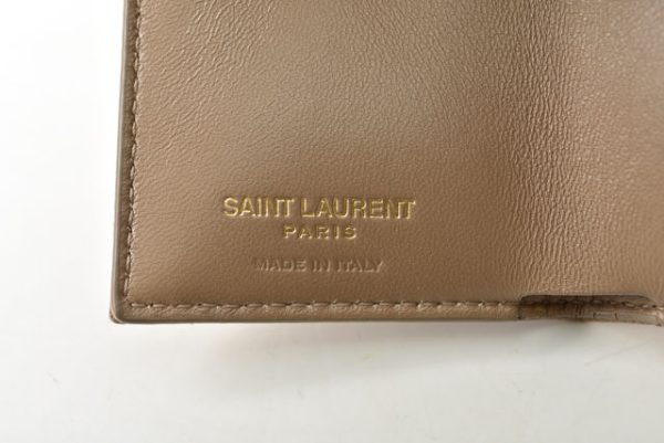 24020112 ysl 8 Saint Laurent Tri fold Wallet Monogram YSL Quilted Beige