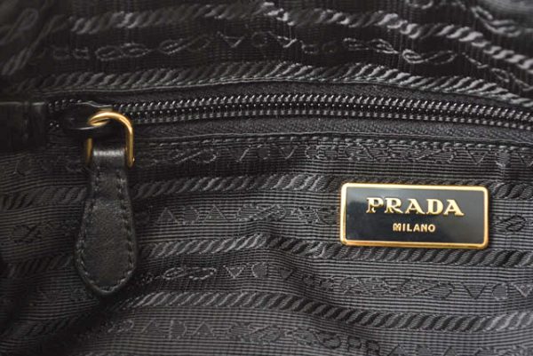 24020206 p 6 Prada Tessuto Nylon Ribbon Handbag Shoulder Bag Black