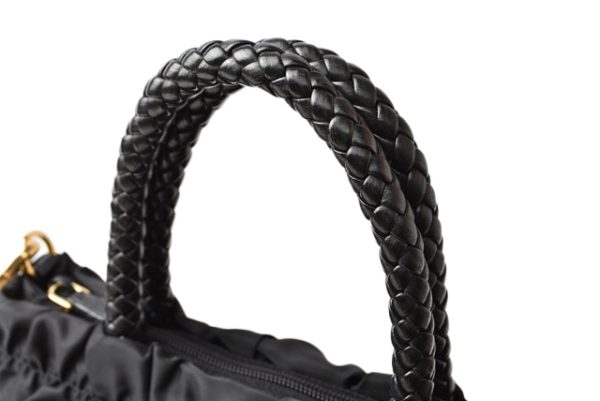 24020206 p 9 Prada Tessuto Nylon Ribbon Handbag Shoulder Bag Black