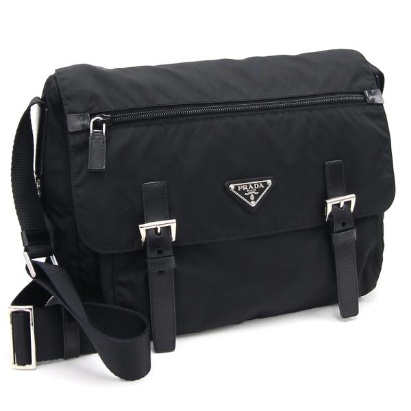 2402060061 Prada Shoulder Bag Nylon Leather Black