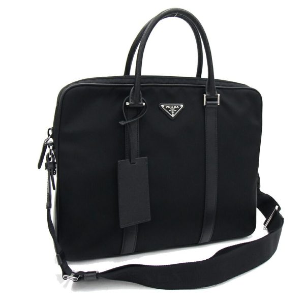 2402070061 Prada Briefcase Document Bag Shoulder Black