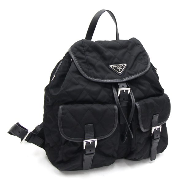 2402190021 Prada Backpack Nylon Leather Black