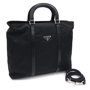 2402190041 Prada Nylon Shoulder Bag Black