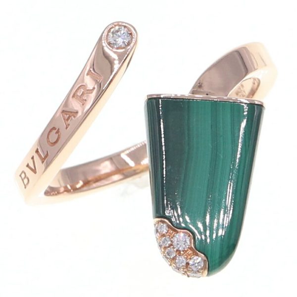 2402201411 Bvlgari Gelati Diamond Malachite Au750 PG Ring Size 53