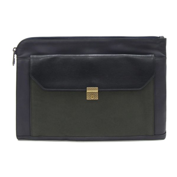 2403050671 Bottega Veneta Clutch Bag Leather Navy