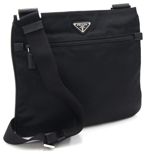 2403060281 Prada Shoulder Bag Nylon Leather Black