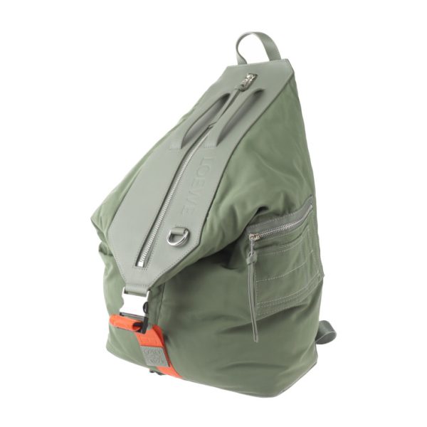 2403063007018 2 Loewe Convertible Backpack Rucksack Nylon Leather Khaki Green