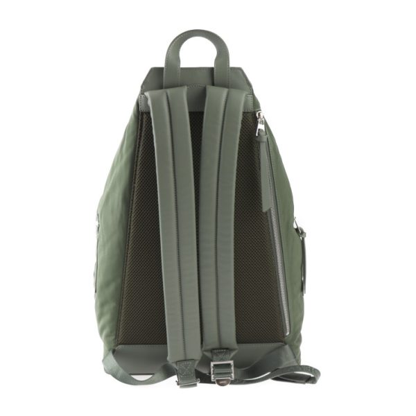 2403063007018 3 Loewe Convertible Backpack Rucksack Nylon Leather Khaki Green