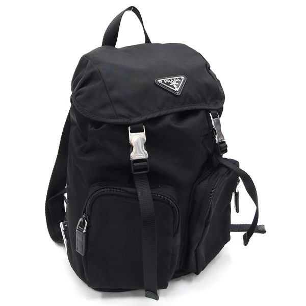 2403070051 Prada Backpack Nylon Leather Black