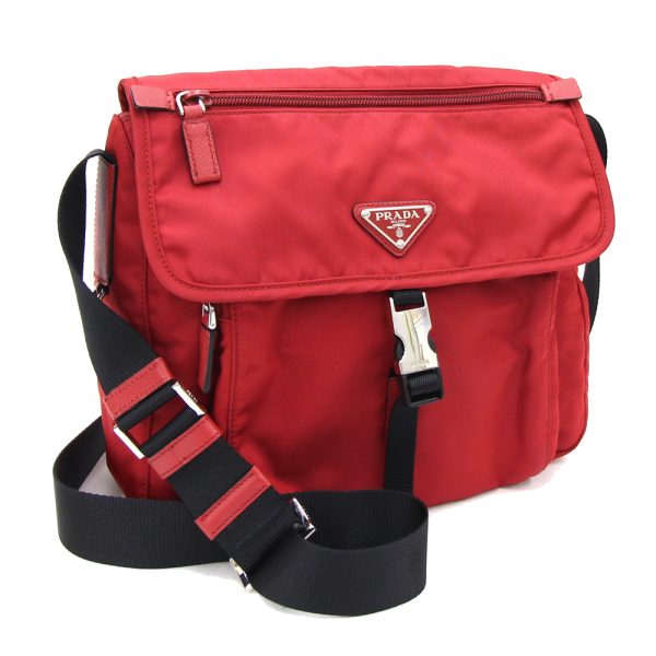 2403190111 Prada Shoulder Bag Nylon Red