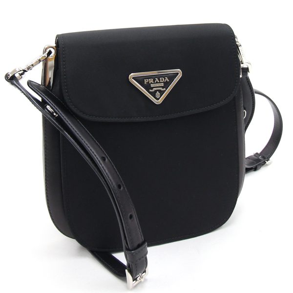 2403200081 Prada Shoulder Bag Nylon Leather Black