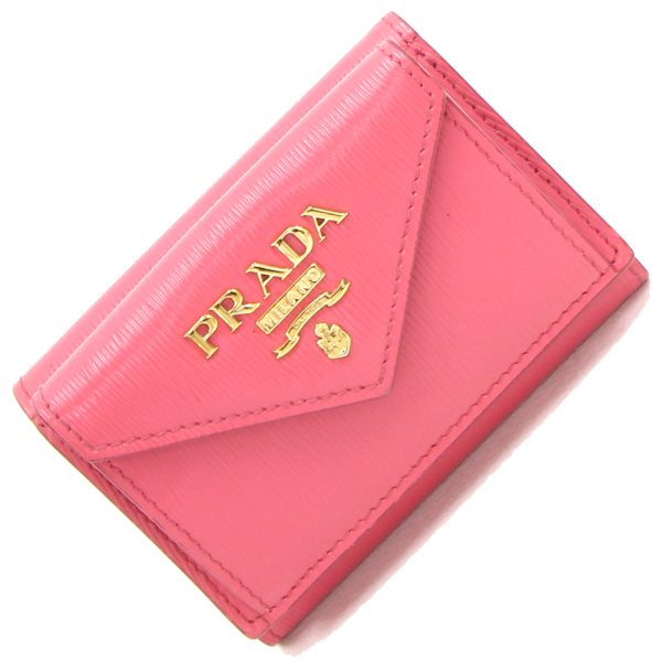 2404021141 Prada Trifold Wallet Leather Pink