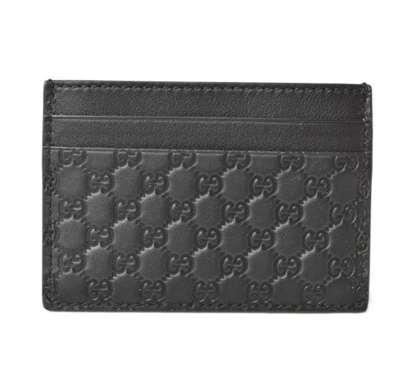 24040218 g 1 GUCCI Card Case Guccisima Leather Black