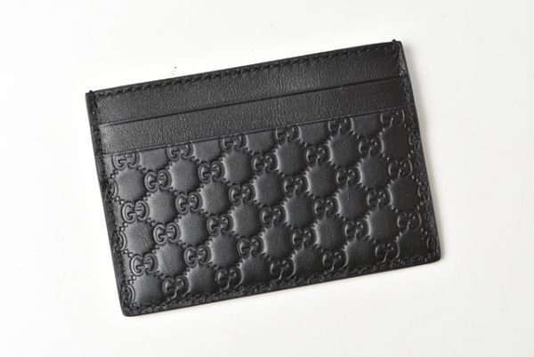 24040218 g 2 GUCCI Card Case Guccisima Leather Black