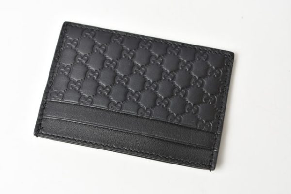 24040218 g 3 GUCCI Card Case Guccisima Leather Black