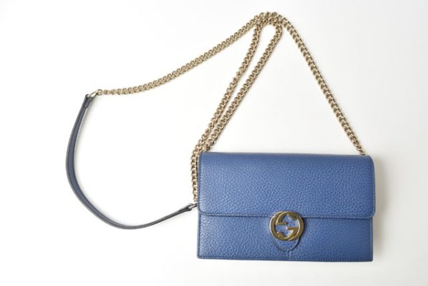 24040221 g 5 GUCCI Shoulder Bag Smartphone Interlocking G Leather Blue