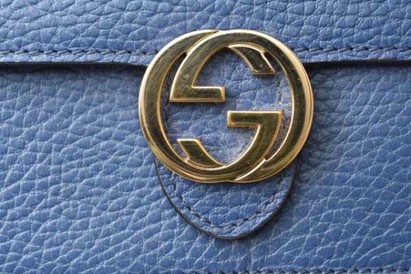 24040221 g 6 GUCCI Shoulder Bag Smartphone Interlocking G Leather Blue