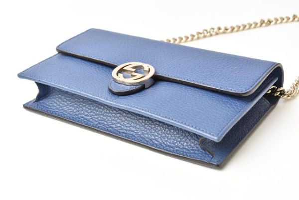 24040221 g 7 GUCCI Shoulder Bag Smartphone Interlocking G Leather Blue