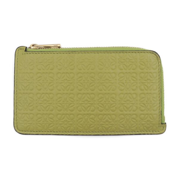 2404043007021 1 Loewe Coin Card Holder Leather Lime Yellow