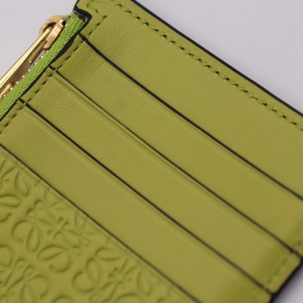 2404043007021 6 Loewe Coin Card Holder Leather Lime Yellow