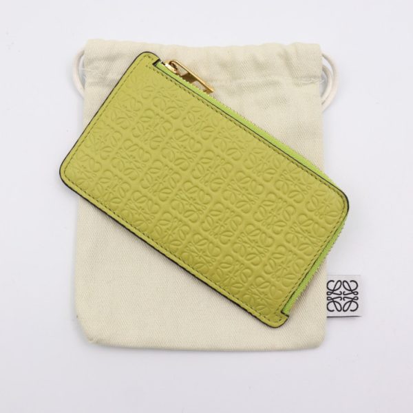 2404043007021 9 Loewe Coin Card Holder Leather Lime Yellow