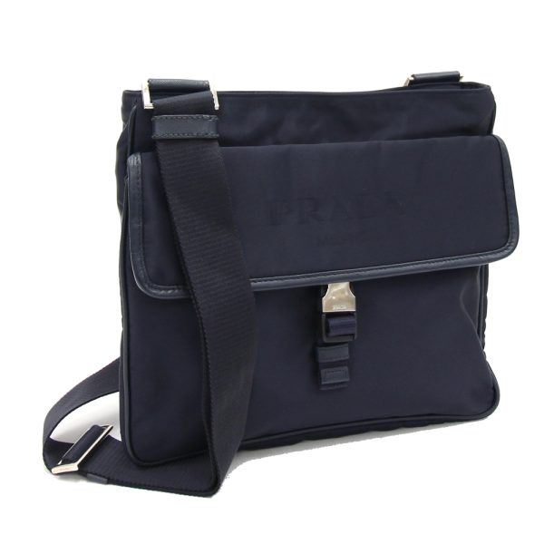 2404060201 Prada Shoulder Bag Nylon Leather Navy