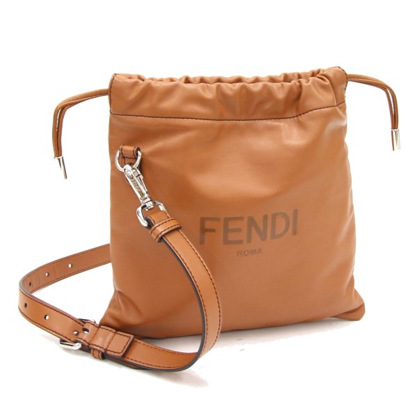 2404100121 Fendi Shoulder Bag Small Pouch Leather Crossbody Brown