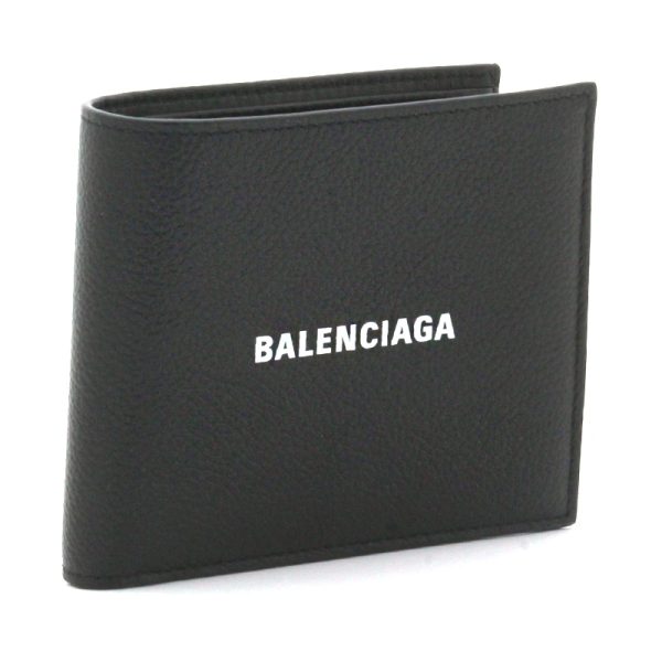 240417 wa1 2 1 Balenciaga Cash Square Folded Coin Wallet Leather Black