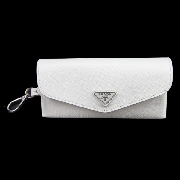 2405060261 Prada Glasses Case Leather White