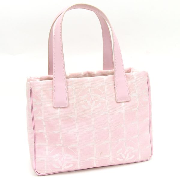 2405060471 Chanel New Travel Line Tote Tpm Handbag Canvas Pink