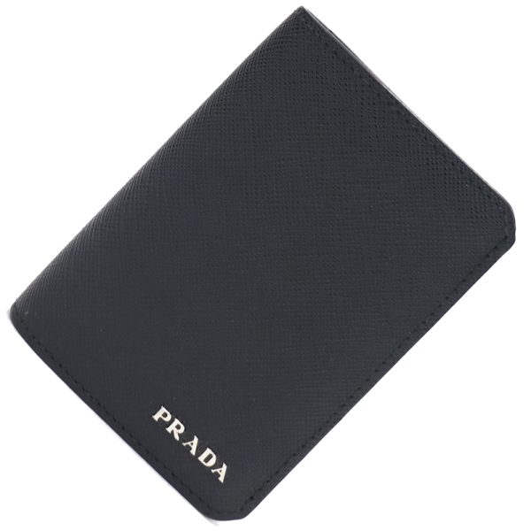 2405070051 Prada Business Card Holder Leather Black