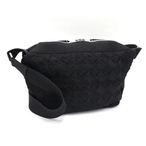 2405070111 Bottega Veneta Webbing One Shoulder Bag Canvas Black