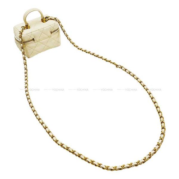 24051205 2 Chanel Matelasse Coco Mark Chain Vanity Bag Ivory