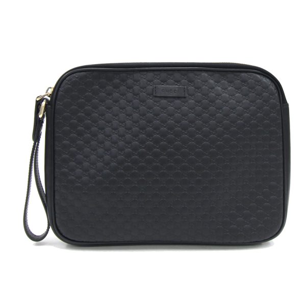 2405220011 Gucci Micro Guccisima Clutch Bag Leather Black