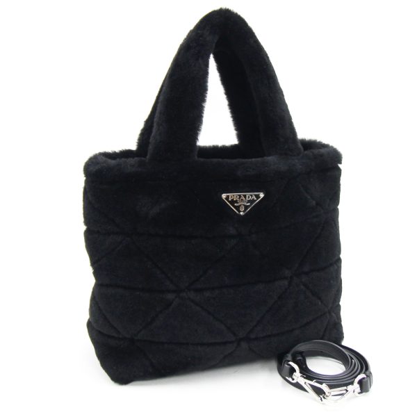 2405250771 Prada Handbag Shearling Black