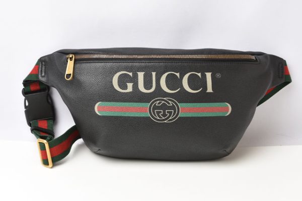 2405b02 g 12 Gucci Vintage Logo Leather Waist Pouch Body Bag Black