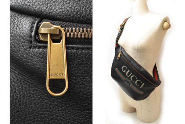 2405b02 g 2 Gucci Vintage Logo Leather Waist Pouch Body Bag Black