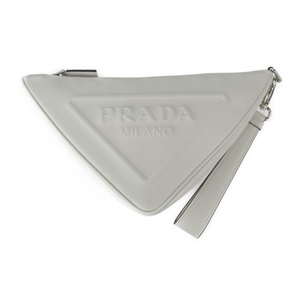 2406053007008 1 Prada Leather Clutch Bag White