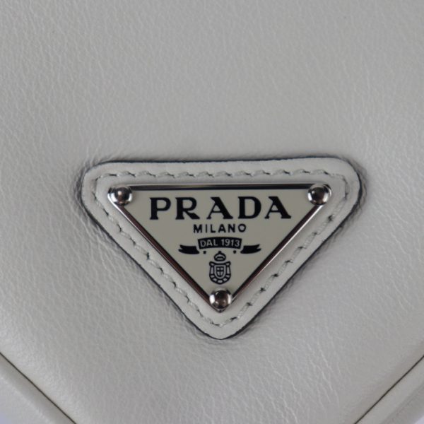 2406053007008 6 Prada Leather Clutch Bag White