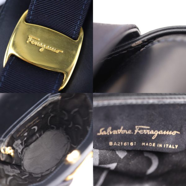 2406063007034 8 Salvatore Ferragamo Vara Leather Bucket Bag Dark Navy