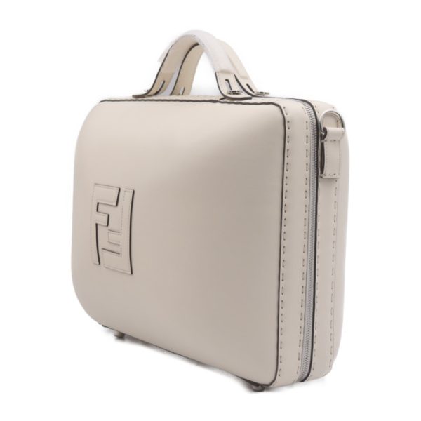 2406063007035 2 Fendi Suitcase Business Bag Calf Leather White