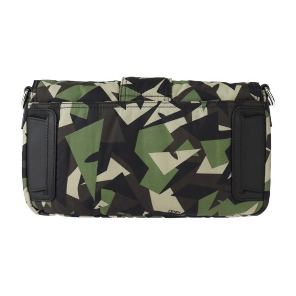 2406063007036 4 Fendi Mamma Baked Camouflage Shoulder Bag Nylon Leather Green Beige Black