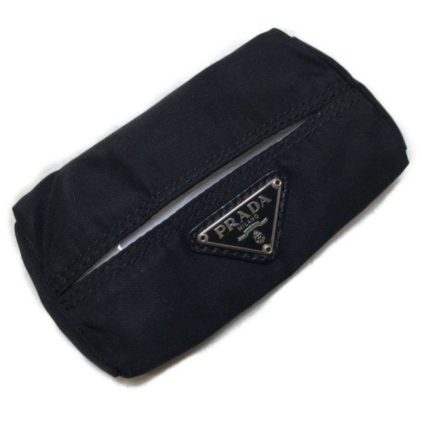 240612001 Prada Pocket Tissue Case Nylon Black