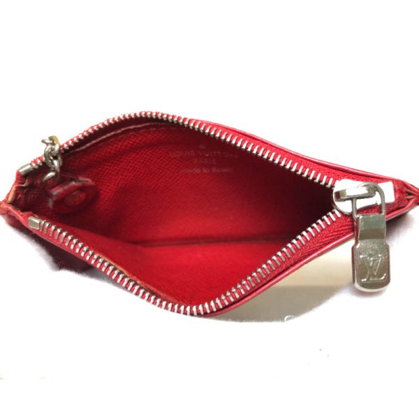 240612005 8 Louis Vuitton Epi Coin Case Pochette Cle Red Silver Hardware Epi Leather