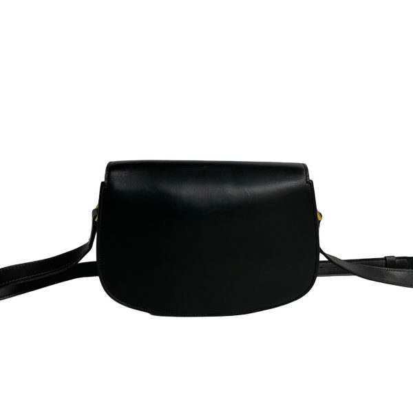 240625mna342 7 5 Celine Vintage Horsebit Hardware Leather Mini Shoulder Bag Pochette Black