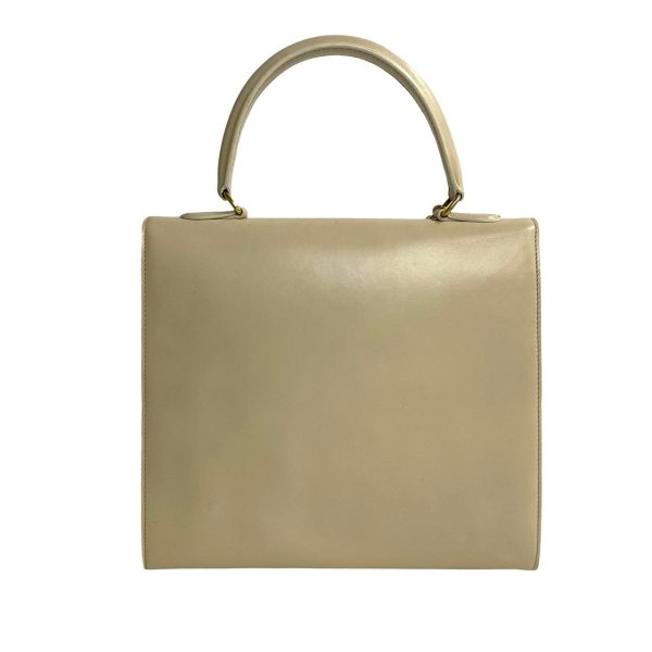 240625mna363 7 5 Celine Vintage Logo Ring Hardware Calf Leather Mini Tote Handbag Beige