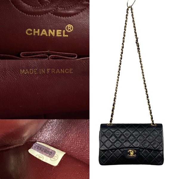 240625mna364 7 3 Chanel Double Flap Lambskin Chain Shoulder Bag Black