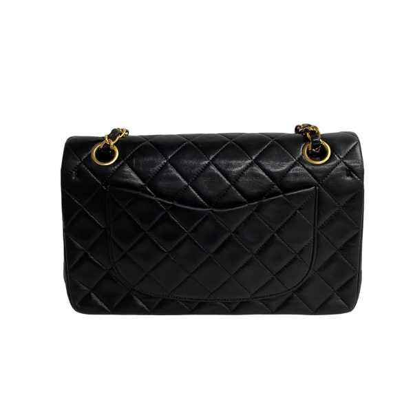 240625mna364 7 5 Chanel Double Flap Lambskin Chain Shoulder Bag Black