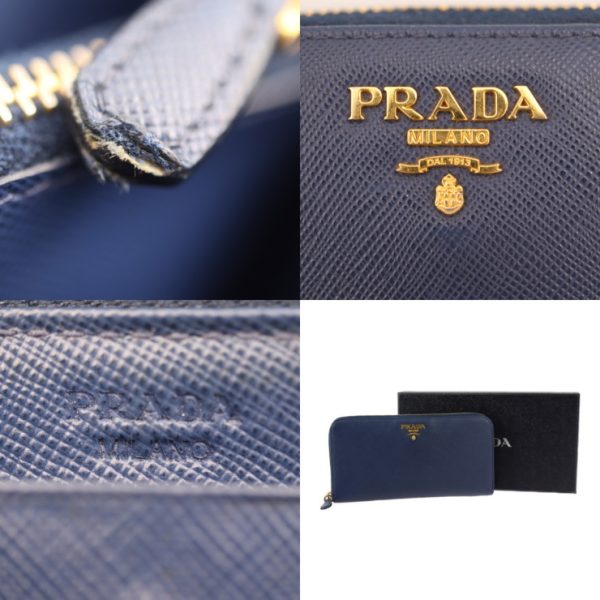 2410061001013 9 Prada Saffiano Leather Wallet Blue