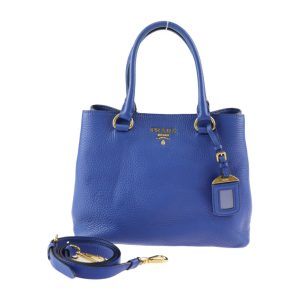 2411013007029 1 Prada Calf Leather Shoulder Bag Blue